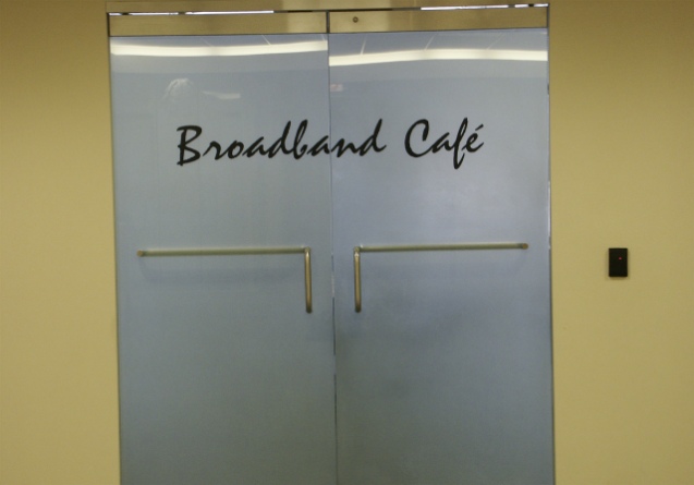 Broadband Cafe; Vinyl Lettering